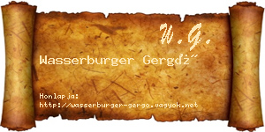 Wasserburger Gergő névjegykártya